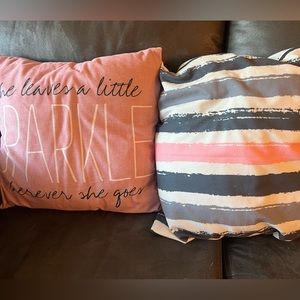 Pink & Gray Pillow Covers